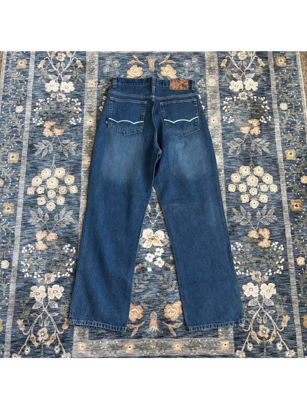 Y2k red barbq baggy jeans